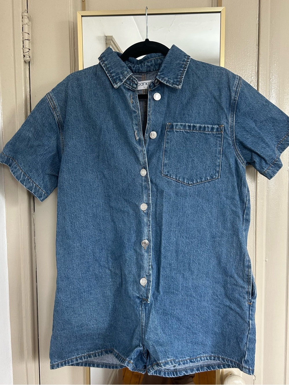 Parke denim romper, size L